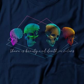 Camiseta Feminina Beauty And Death - Azul Marinho