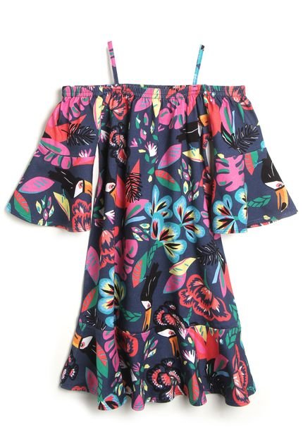 Vestido Marisol Floral Azul-Marinho - Marca Marisol