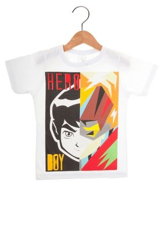 Camiseta Marisol Hero Boy Infantil Branca