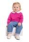 Blusão em Tricô para Bebê Menina Quimby Rosa Pink - Marca Quimby