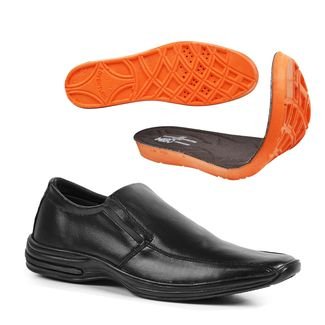 Sapato Masculino Conforto Terapêutico Ortopédico Black palmilha Grossa