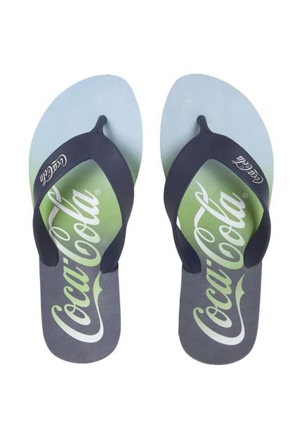 Chinelo Coca Cola Shoes Light Gradiente Azul-Marinho/Verde - Marca Coca Cola