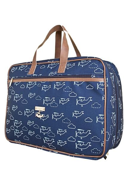 Mala Maternidade Mia Avião Azul Master Bag - Marca Master Bag Baby