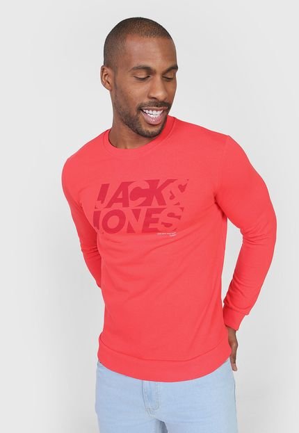 Blusa de Moletom Fechada Jack & Jones Logo Vermelho - Marca Jack & Jones