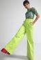 Calça Sarja Colcci Pantalona Color Verde - Marca Colcci