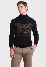 Sweater Cuello Alto Negro Guy Laroche