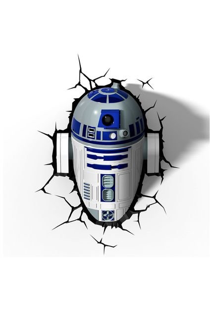 Luminária 3D Light FX R2-D2 Cinza Star Wars - Marca 3D Light FX