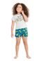 Pijama Bananinha Infantil Feminino com Blusa e Short em Meia Malha Quimby Branco - Marca Quimby