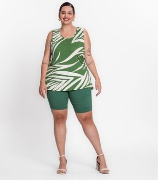 Regata Feminina Plus Size Linhas Secret Glam Verde