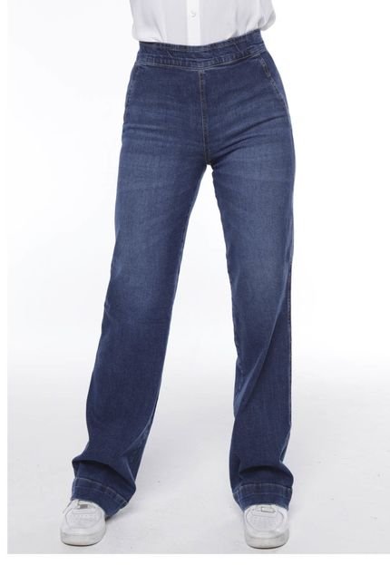 Calça Jeans Feminina Reta Confy Escura Sob Azul - Marca SOB