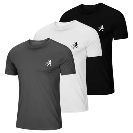 Kit 3 Camiseta Masculina Esportiva Dry Camisa Gola Redonda Corrida - Marca Relaxado