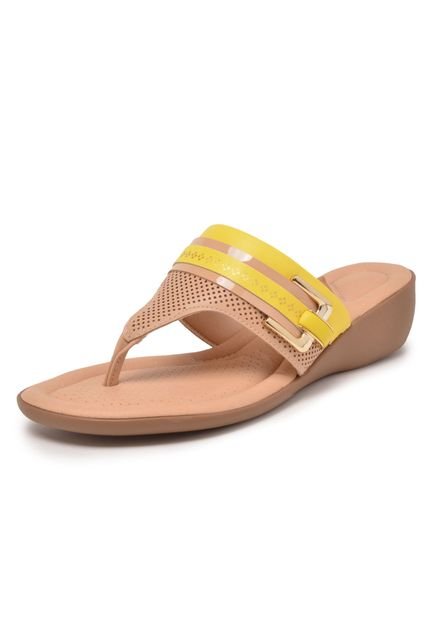 Tamanco Piccadilly Fivela Nude/Amarelo - Marca Piccadilly