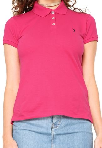 Camisa Polo Aleatory Logo Rosa