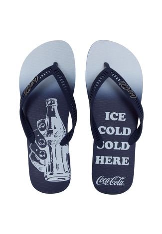 Chinelo Coca-Cola Shoes Ice Cold Azul-Marinho