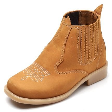 Bota Cotinha Ousy Shoes Couro Kids Caramelo - Marca OUSY SHOES