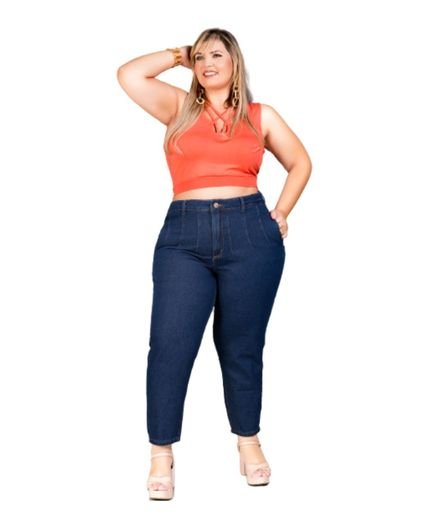 Calça Jeans Feminina Plus Mom - Marca Razon Jeans