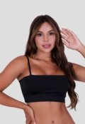 Kit 2 Peças Body Tule Gola Alta   Top Cropped Alcinha Regulável - Marca MdMix