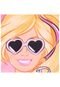 Blusa Manga Curta Malwee Óculos de Coração Laranja Estampada Barbie - Marca Malwee