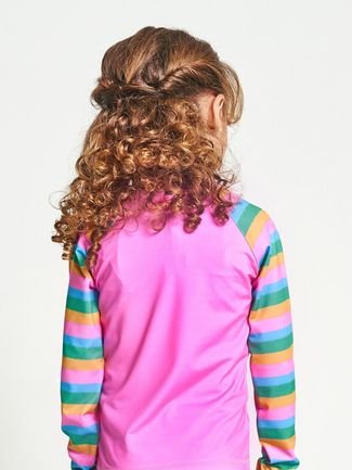 Blusa UV Infantil Menina Estampa Dia de Fofura  Tam 1 a 10 anos  Rosa