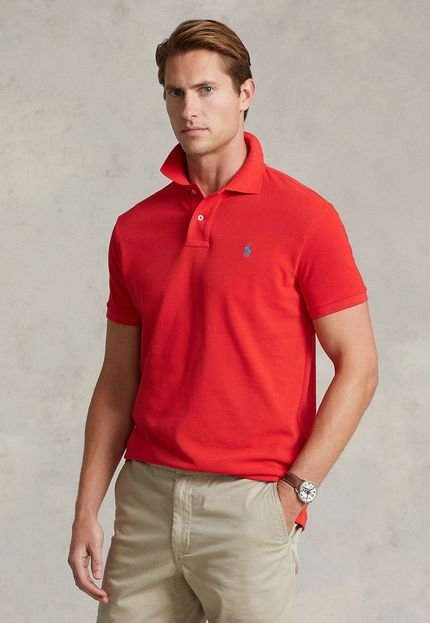 Camisa Polo Polo Ralph Lauren Slim Logo Vermelha - Marca Polo Ralph Lauren