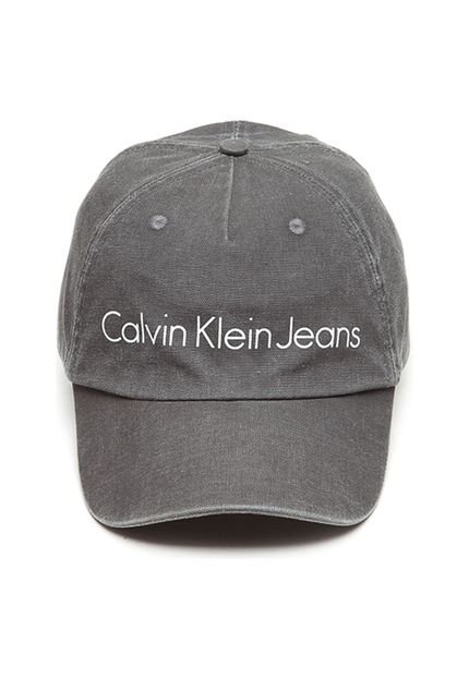 Boné Calvin Klein Jeans Strapback Logo Cinza - Marca Calvin Klein