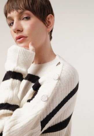 Suéter Tricot Trendyol Collection Listrada Off-White