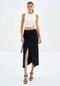 Regata Cropped Canelada com Cut e Detalhe Metal - Marca Lez a Lez