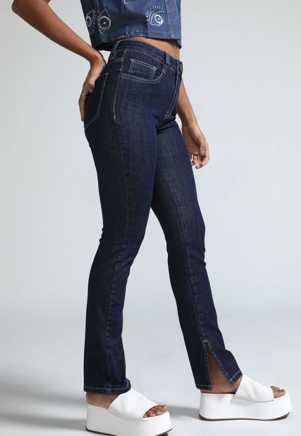 Calça Jeans Leboh Skinny Fendas Azul-Marinho - Marca Leboh