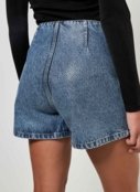 Short Saia Jeans Com Brilho Molhado - Marca Youcom