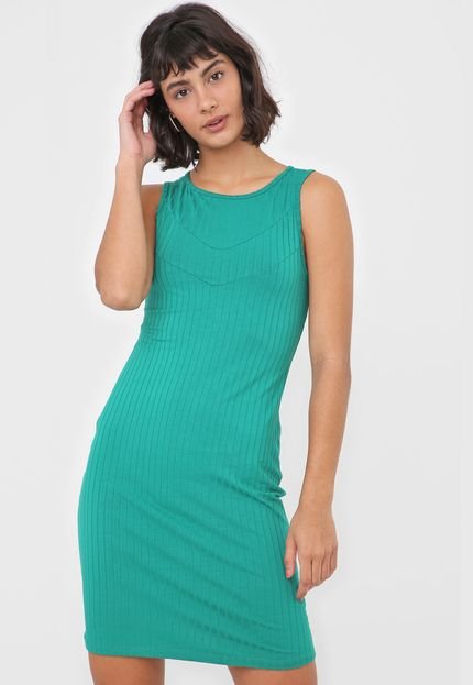 Vestido Malwee Curto Canelado Verde - Marca Malwee