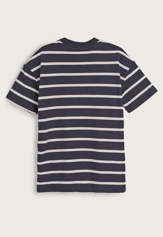 Camiseta Infantil GAP Listrada Azul-Marinho