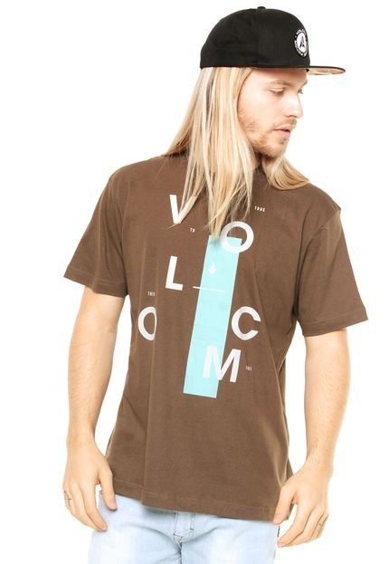 Camiseta Manga Curta Volcom Apart Marrom - Marca Volcom