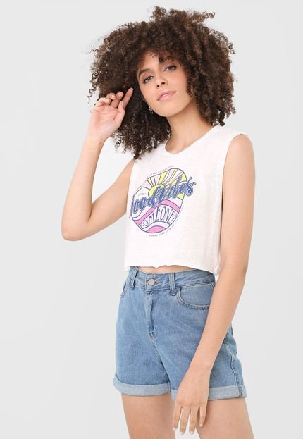 Regata Cropped Tricats Good Vibes Off-White - Marca Tricats
