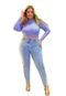 Cropped Plus Size Feminino Manga Longa com Detalhe  Lilas - Marca It Curves