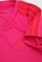 Camiseta adidas Performance Infantil D2M 3 Listras Rosa/Vermelha - Marca adidas Performance