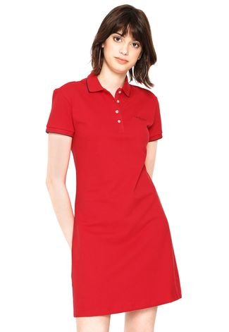Vestido Polo Calvin Klein Curto Logo Vermelho - Compre Agora | Kanui Brasil