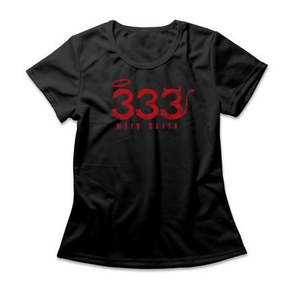 Camiseta Feminina 333 Meio Besta - Preto - Marca Studio Geek 