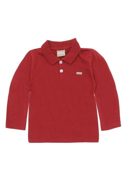 Camiseta Polo Milon Menino Liso Vermelha - Marca Milon