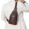 Pochete Masculina Couro Shoulder Bag Bolsa Ombro Transversal  Marrom - Marca Cold Life