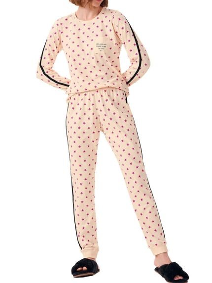 Pijama Feminino Longo Cor com Amor 13545 Amarelo - Marca Espaço Pijama