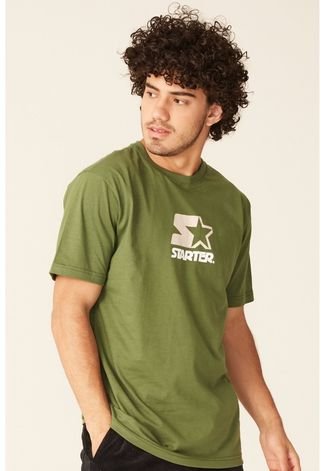 Camiseta Starter Estampada Verde Militar - Compre Agora