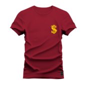 Camiseta Estampada Nexstar Confortável 100% Algodão Sifrão Peito - Bordo - Marca Nexstar