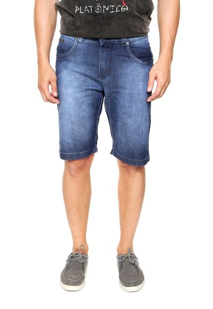 Bermuda Jeans Rock Blue Reta Estonada Azul - Marca Rock Blue