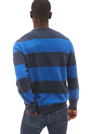 Suéter GAP Tricot Listras Azul