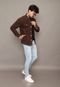 Jaqueta Masculina Marrom com Costura Laranja Alleppo Jeans Pattaya - Marca Alleppo Jeans