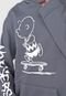 Blusa de Moletom Flanelada Fechada Snoopy Estampado Grafite - Marca Snoopy