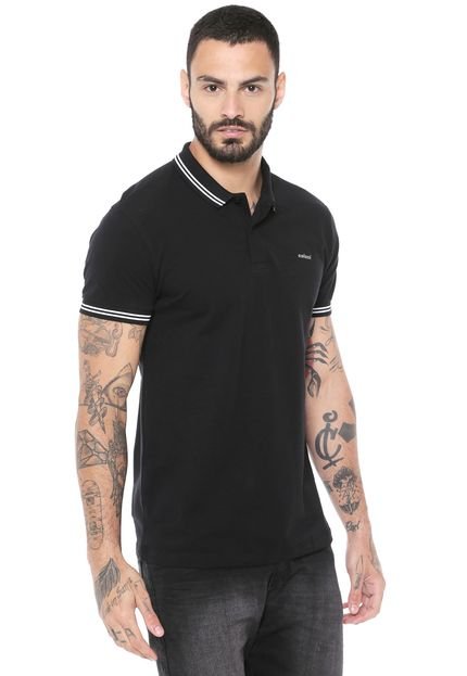 Camisa Polo Colcci Reta Listras Preta - Marca Colcci