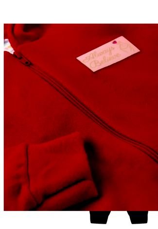 Conjunto Infantil Longo de Inverno Menina em Soft Com Jaqueta de Capuz  Vermelho