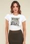 Blusa Pop Me Cropped em Cotton Tigre Wild Spirit Branco - Marca Pop Me