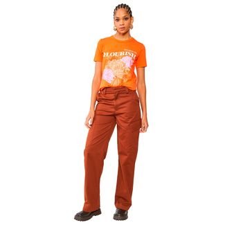 Camiseta Colcci Flourish OU24 Laranja Saoko Feminino